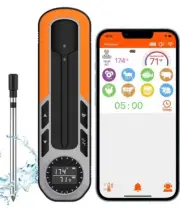 500FT Truly Wireless Smart Meat Thermometer, Bluetooth Meat Thermometer with APP