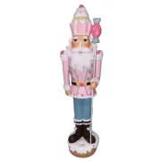 Christmas Pastel Pink NUTCRACKER Colonel Cupcake 16" Candy Icing Resin Decor NEW
