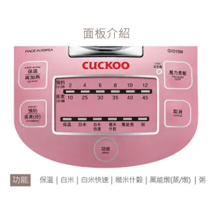 【Cuckoo 福庫】10人份1.8真高氣壓智慧型電子鍋 (CRP-G1015M)