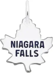 Sterling Silver Medium Coined Niagara Falls Maple Leaf Charm by Rembrandt