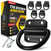 6PCS Heavy Duty Steel D Rings Tie Down Anchors Ultra Durable 3500 Pound Breaking