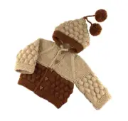Alpaca wool hand knit baby sweater hooded Baby jumper Crochet cardigan