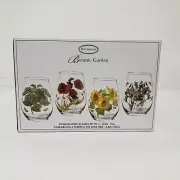 Portmeirion Botanic Garden 19 oz Stemless Wine Glasses Set of 4 New