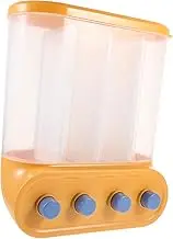 GREENADSCAPE Wall Mounted Rice Container Airtight Grain Storage Dispenser Reusable Divided Cereal Holder Space Saving Kitchen Organizer Freshness Preservation