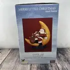 Vintage Sakura Santa Hand Painted Cookie Jar "Merry Little Christmas" on Moon