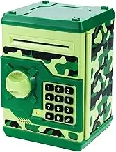 Augoing Piggy Bank, Safe Money Box for Girls Boys, ATM Money Banks Cash Coins Tin with Password, Automatic Paper Money Saving Box for Children (Camouflage Green)