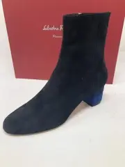 $795 New Salvatore Ferragamo Womens Black Shoes Boots ‘Loris’ Ladies Size 6 36