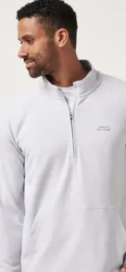 NWT Travis Mathew Heater Gray Waffle 1/4 Zip Pullover Mens XL