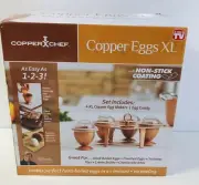Copper Chef - Copper Eggs XL With Non Stick Coating 4 XL Copper Egg Makers -NEW
