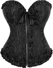 [Generic] Women's Steampunk Corset Palace Corset With Lace Zip Shapewear Wedding Corset