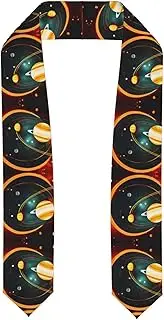 [SKKNT] Solar System Jupiter Saturn Print Graduation Shawl Stole For Academic Commencements Honor Sash Congratulations Gift