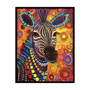 Colorful Zebra Style of Aboriginal Dot Framed Art