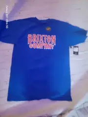 Brixton Company Mens Bailey Tee Shirt Size Medium Blue New With Tags Cotton