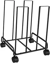 Amagogo Carton Storage Rack Cart with Wheels 31x26x43.5cm for Warehouse Multipurpose Mobile Cardboard Organizer, Black