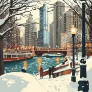 Chicago Downtown Illustration Art Computer Mouse Pad Gift