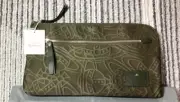 Vivienne Westwood Clutch Bag Pouch Khaki Zip closure Inner pocket Line Orb