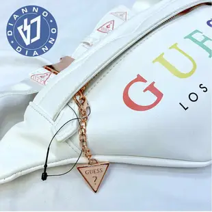 帝安諾-實體店面 現貨GUESS Guess LOGO腰包 字母 倒三角 胸包 金屬扣環 側背包 黑 粉紅色 白色 男女【APP下單享4%點數】