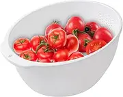 Rice Washing Bowl Colander - Colander Food Strainer | Wash Fruit & Veg | Pasta Drainer | Food Safe Side Drainers | Strainer Basket | Steamer Basket for Cleaning Fruits, Vegetable, Bean, Pasta