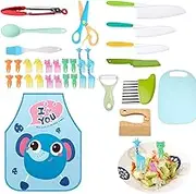 Toddler Kitchen Knives | Knives Toddler - Kids Knives Set Cutting Board Fruit Vegetable Crinkle Cutters Toddler Knives for Real Cooking Kid Safe Knives with Fruit Pluvo