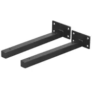 Floating Shelf Brackets, 2pcs 10"(250mm) Wall Mounted Shelf Supports, Black
