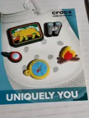 Crocs Jibbitz Charms Uniquely You - Bird Watcher 5 Pack Binoculars ,Fire,Compass