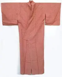 在飛比找Yahoo!奇摩拍賣優惠-日本和服-橘色江戶小紋單衣-鮫紋-表演用-小件 JZ-O-5