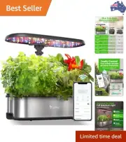 Hydroponics Growing System, 12 Pods Smart Herb Garden Kit Indoor, Indoor Gard...