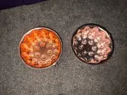 LOT OF 2 Copper Color Jello Mold Cake Pan Bubble Bottom 4 Cups Wall Decoration