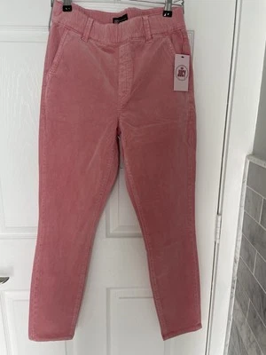 Women's Size 6 JUICY COUTURE Pull-On Pink Corduroy Cali Skinny Stretchy Jeans