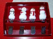 ST. NICHOLAS SQUARE WARM WISHES - SET OF 4 SNOWMAN SPREADERS - NIB!