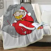 Merry Christmas Funny Rat Santa Claus Throw Blanket