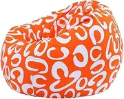 Modern Printed Linen Beanbag Cover Sofa Slipcover Toy Storage Case Art Print