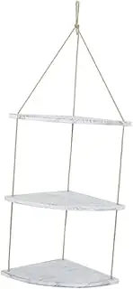 Luxshiny Wooden Wall Flowerpot Rack Sturdy Corner Shelf Thick Rope Easy Install Detachable Design