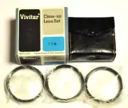 Vivitar 52mm set of 3 (#1, #2 & #3) close-up filters with case/box. NOS.