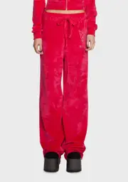 [NGOrder] Kuromi Velour Hot Fix Embroidered Joggers