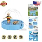 Collapsible 48" x 12" Pet Swimming Pool & Splash Pad – Fun for Dogs & Kids