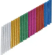 BATDIYOW Mini Glitter Glue Gun Sticks Colored 30 PCS 6 Colors 0.27 in X 4 in Com