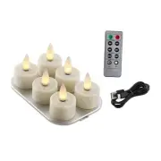 Rechargeable Flameless Tealights Candle with Remote Timer, 3D 1.4in Ivory