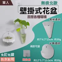 在飛比找momo購物網優惠-【捷華】無痕北歐壁掛式花盆 水栽 多肉 戶外居家園藝 浴室廁