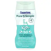 Coppertone, Pure & Simple, Kids, 100% Mineral Sun Protection, SPF 50, 6 fl oz (177 ml)