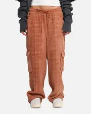 [XXIII] Xxiii Boucle Tweed Cargo Pants Rust - Size M M Rust