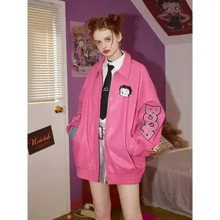 UNIFREE粉色卡通夾克外套皮衣