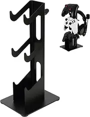 Acuxiaza 3 Tiers Controller Holder Gaming Headset & Controller Stand Aluminum Headphone Stand Anti-Slip Game Controller Holder Desk Organizer Accessories for PS4 PS5 Switch