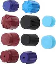 GARVALON Car Air Conditioning Caps 10 Pcs Ac Valve Core Kit Ac Charging Port Caps High Low Pressure