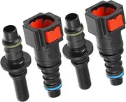 REPAIROCK Car Fuel Line Hose Quick Release Connector Straight Kit 5/16" 7.89mm SAE to 5/16" 8mm Disconnect Hose Plastic Red (Set of 2) Auto Replacement Parts