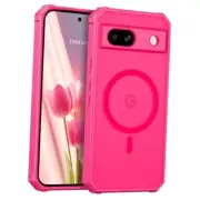 for Google Pixel 8a Case [Compatible with Magsafe] Translucent Matte Hot Pink