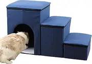 Gentle Stairs for Small Older Injured Pets - Dogs Stairs To Bed | Portable Ramp Stairs for Couches | Non-Slip Balanced Indoor Step Support | Waterproof Pet Ramp Ladder for Sofa Bed