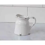 New Primitive Farmhouse SMALL AGED WHITE STONEWARE PITCHER Crock Jug 5"