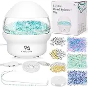 PP OPOUNT 3 in 1 Electric Bead Spinner, Clay Bead Spinner, Seed Beads Spinner with 3171 PCS Jewelry Beads Set, Fast Beading for Jewelry Making (Patent Product)