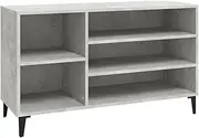 Shoe Cabinet with Compartments, Wood Shoe Rack, Freestanding Shoe Storage Cabinet for Entryway, Hallway, 102x36x60 cm, Concrete Grey